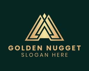 Gold Investor Letter A logo design