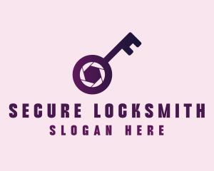 Locksmith - Camera Sutter Key logo design