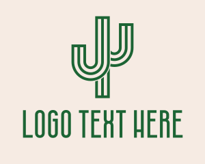 Wild West - Cactus Letter J logo design