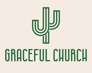 Succulent - Cactus Letter J logo design