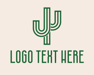 Letter J - Cactus Letter J logo design