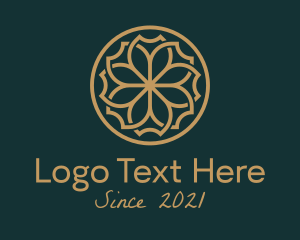 Flower - Gold Flower Centerpiece logo design