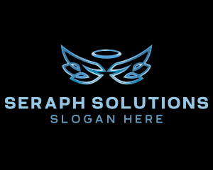 Seraph - Halo Angel Wings logo design