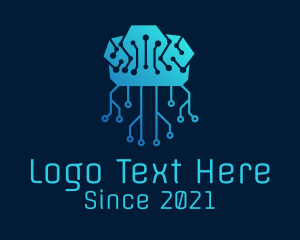 Programming - Brain Tech Circuit logo design