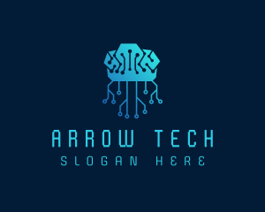 Brain Tech Circuit logo design