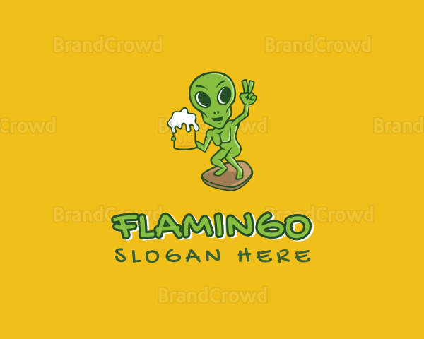 Alien Beer Drinker Logo