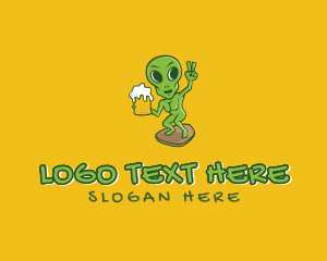 Alien Beer Drinker Logo