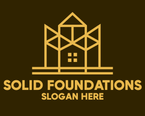 Minimalist Golden Mansion Logo