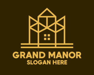 Mansion - Minimalist Golden Mansion logo design