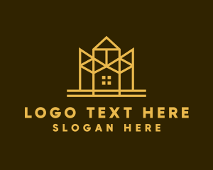 Building - Minimalist Golden Mansion logo design