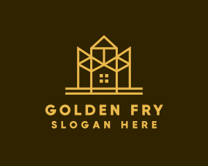 Minimalist Golden Mansion logo design