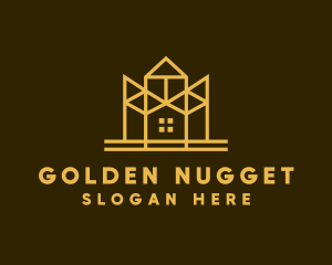 Minimalist Golden Mansion logo design