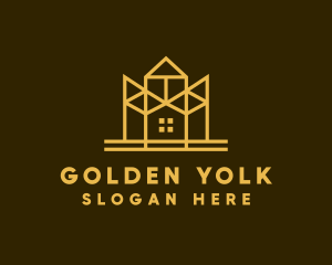 Minimalist Golden Mansion logo design