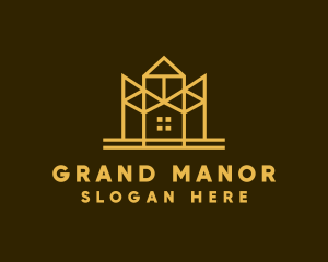 Minimalist Golden Mansion logo design