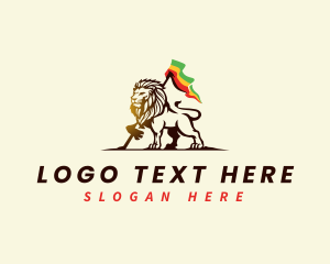 Pride - Lion Animal Rastafari logo design