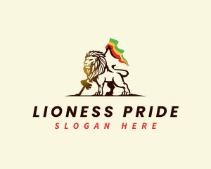 Lion Animal Rastafari logo design