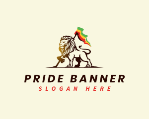 Lion Animal Rastafari logo design