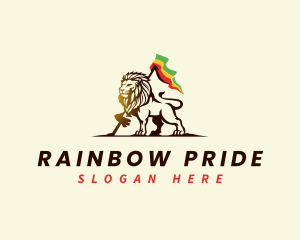 Lion Animal Rastafari logo design