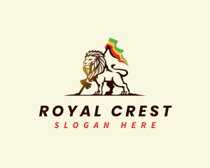 Heraldic - Lion Animal Rastafari logo design