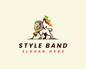 Lion Animal Rastafari logo design