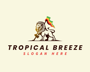 Lion Animal Rastafari logo design