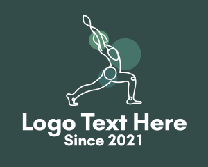 Gymnast - Stretch Yoga Monoline logo design