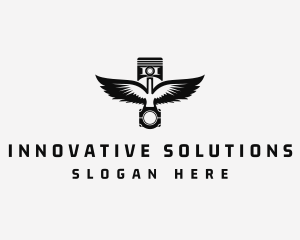 Black - Automotive Piston Wings logo design