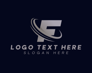 Multimedia Swoosh Sport Letter F logo design