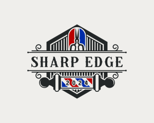 Barber Scissors Pole logo design