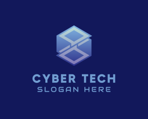 Cyber - 3D Cyber Cube logo design