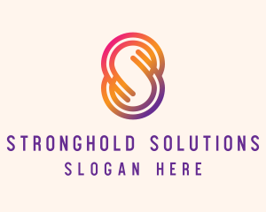 Colorful Tech Letter S  logo design