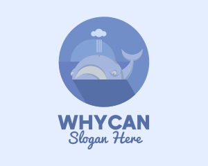 Swimming Blue Whale Logo