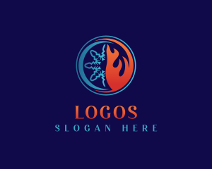 Heating - HVAC Heating Cooling logo design