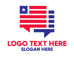Usa - Patriotic Chat Boxes logo design