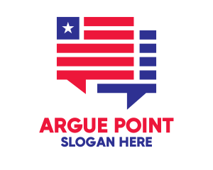 Debate - Patriotic Chat Boxes logo design