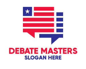 Debate - Patriotic Chat Boxes logo design
