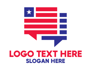 Debate - Patriotic Chat Boxes logo design