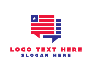 United States - Patriotic Chat Boxes logo design