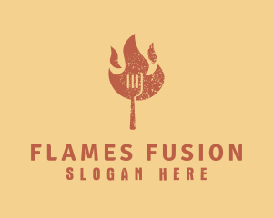 Flaming Fork BBQ logo design