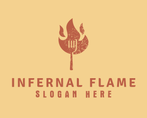 Flaming Fork BBQ logo design