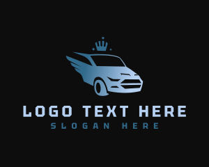 Mechanic - Winged Car Crown logo design