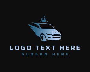 Transport - Winged Car Crown logo design