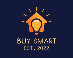 Smart Idea Bulb House  logo design