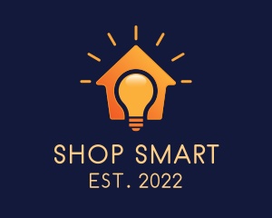 Smart Idea Bulb House  logo design