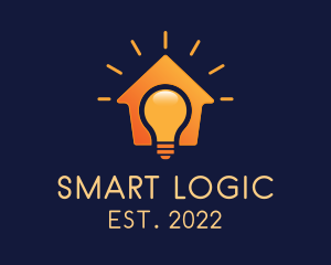 Smart Idea Bulb House  logo design