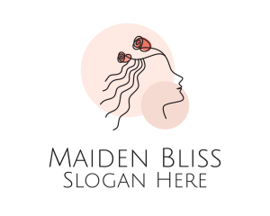 Maiden - Monoline Floral Maiden logo design