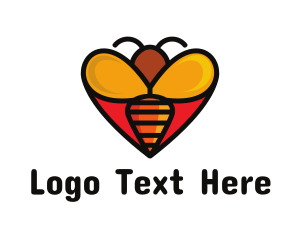 Honey - Bee Love Heart logo design