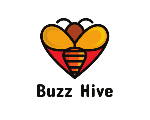 Bee Love Heart logo design