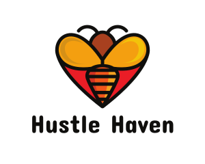 Busy - Bee Love Heart logo design