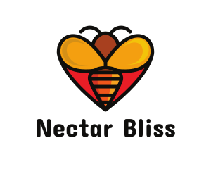 Bee Love Heart logo design